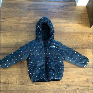 3T North Face hooded down reversible jacket